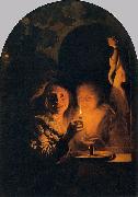 Godfried Schalcken Lovers Lit by a Candle Germany oil painting artist